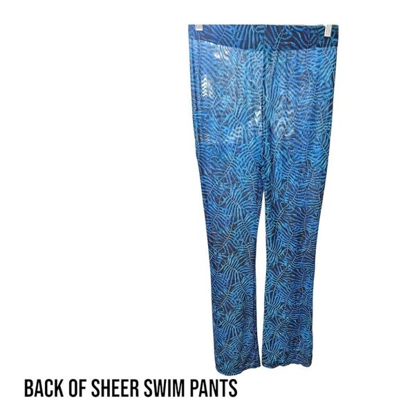 KENDALL+KYLIE 2-PC Sheer Mesh Blue leaf Swim Cover Up Size Large NWT - Picture 8 of 13